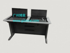 广州博奥新款二位液晶屏翻转电脑桌(主要针对瘦客户机)