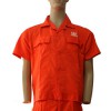 中铁股份夏季桔色工作服 夏季短袖工作服 订做工作服