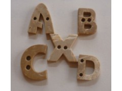 字母ABCDX椰子纽扣，椰壳纽扣，服装辅料