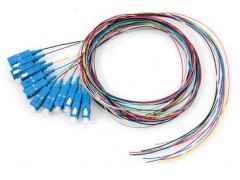 电信级12芯彩色束状SC光纤尾纤 ODF 12芯熔纤盘用单模