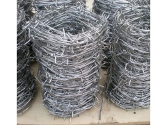 工厂围墙防护用银色普通双拧热镀锌刺绳