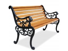 铸铝公园椅子园林休闲椅长椅防腐实木塑木靠背椅户外室外座椅排椅