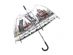 RST星宝伞业素描欧洲建筑透明阿波罗鸟笼自动直杆伞