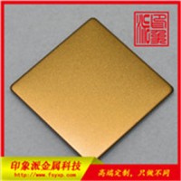 专业加工304不锈钢板  喷砂黄铜金防指纹不锈钢装饰板供应