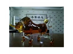 厂家供应玻璃酒瓶手工艺动物造型牛型酒瓶