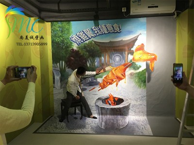 手绘壁画-广东热卖3D手绘油画