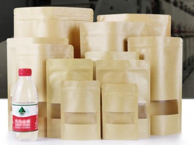 开窗牛皮纸袋 自封袋坚果食品包装袋 自立茶叶密封袋