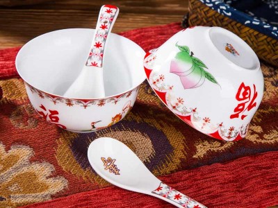 陶瓷寿碗批发厂家 寿辰礼品寿碗定做