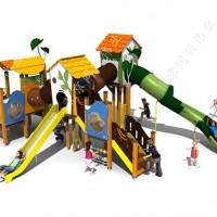 儿童塑料组合滑梯定制幼儿园户外木质荡桥拓展儿童攀爬架设施
