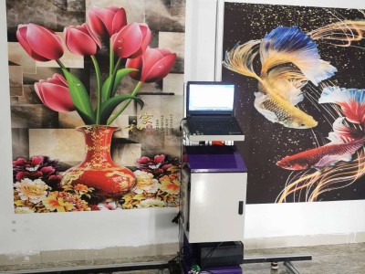 3D自动壁画喷绘机城市农村户外墙面广告宣传写真机打印机器设备