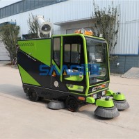 电动扫地机好用的驾驶式电动道路扫地机施工视频