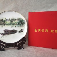 旅游纪念瓷盘定制照片 旅游风景山水图陶瓷纪念盘工艺品