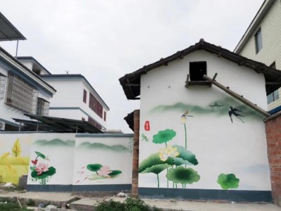 云南大理地区想要打造新农村新气象就是墙上彩绘涂鸦绘画造就