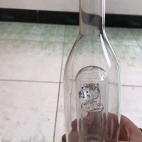 三层内置玻璃小猫造型工艺酒瓶吹制玻璃小猫艺术酒瓶威士忌酒瓶