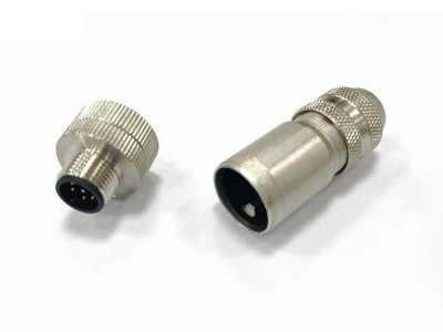 M12-8针直头自接线缆 全金属屏蔽焊接式