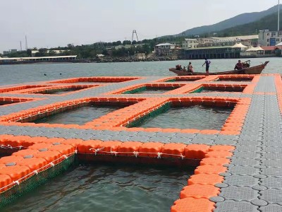 水产养殖网格浮箱 组合式浮动平台 水上浮桥栈道浮筒
