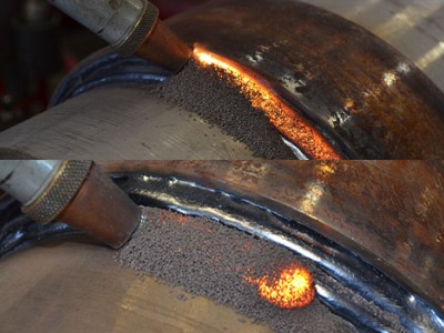 烧结焊剂焊接材料对不锈钢焊接时背面保护方法