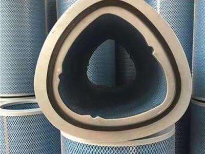 华义三角型阻燃空气滤芯高炉鼓风机焊烟蓝色粉尘滤筒
