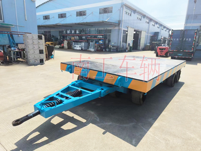45吨重型平板拖车 无动力牵引全挂拖车铺橡胶板