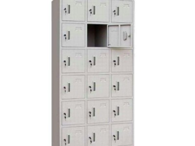 十八门一体式铁皮储物柜 占地空间少 独立柜子设计
