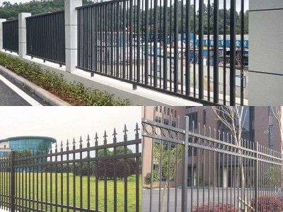 定制别墅住宅区围墙栅栏 焊接式方管围栏 学校围墙铁艺隔离栏杆