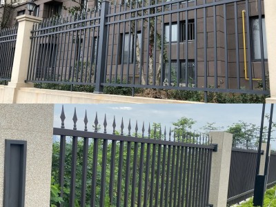 小区围墙隔离护栏 工地项目部室外铁艺栅栏 生产定制厂家