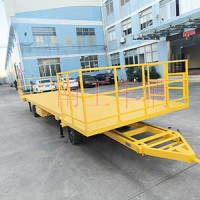 10吨移动拖车底盘 全挂式平板拖车 带护栏
